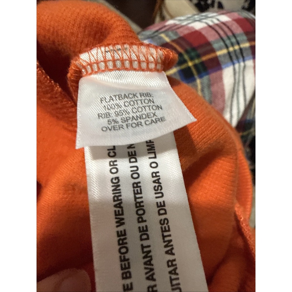 Men's Le Tigre Orange 1/4 Zip Pullover  Size Large 80's Style Flatback Rib - Picture 4 of 4